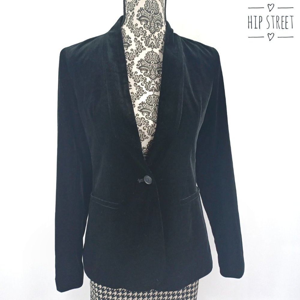 OLD NAVY One Button Stretch Velour/Velveteen No Lapel Blazer Jacket S